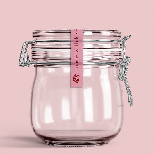 Thin Blush Pink Jar Tamper-Proof Seal Label   ラベル