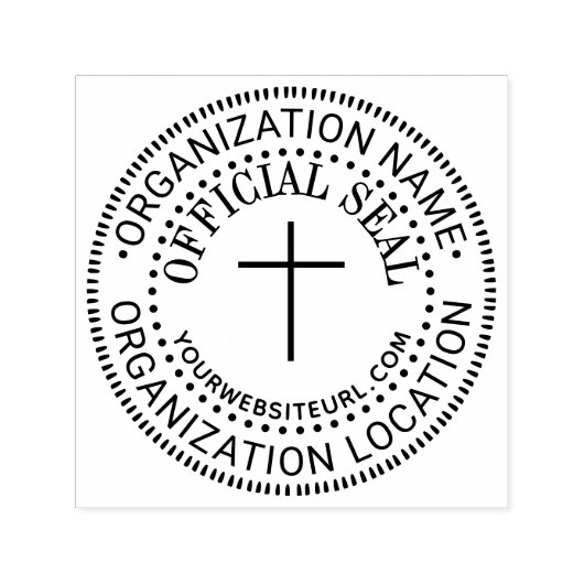 Thin Cross Custom Official Seal Name Loc URL セルフインキングスタンプ (デザイン)