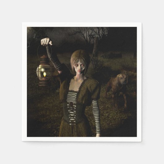 Thin female carrying lamp スタンダードカクテルナプキン (正面)