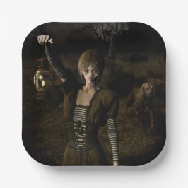 Thin female carrying lamp ペーパープレート