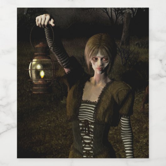 Thin female carrying lamp ワインラベル (シングルラベル)