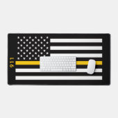 Thin Gold Line Flag (United States) デスクマット (キーボード&マウス)