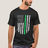 Thin Green Line Usa American Flag Jacket Top Tシャツ (正面)