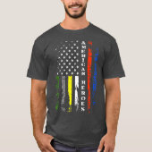 Thin Line First Responder  Patriotic American Tシャツ (正面)