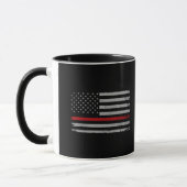 Thin Red Line American Flag mug_ firefighter Gift マグカップ (左)