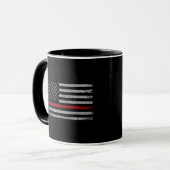 Thin Red Line American Flag mug_ firefighter Gift マグカップ (正面左)