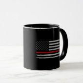 Thin Red Line American Flag mug_ firefighter Gift マグカップ (正面右)