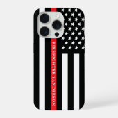 Thin Red Line Fire Department Fireman Firefighter iPhoneケース (裏面)