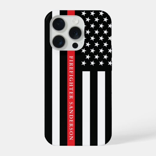 Thin Red Line Fire Department Fireman Firefighter iPhoneケース (裏面)