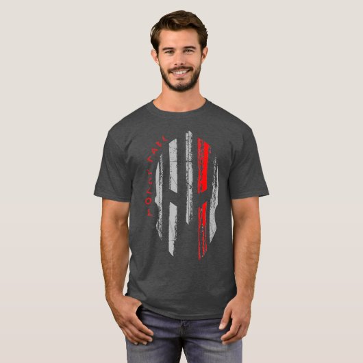 Thin Red Line Fire Firefighter Spartan Warrior Tシャツ (正面フル)