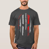 Thin Red Line Fire Firefighter Spartan Warrior Tシャツ (正面)