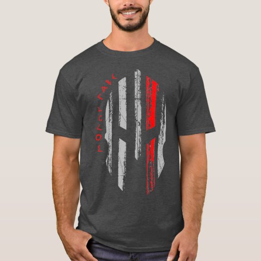 Thin Red Line Fire Firefighter Spartan Warrior Tシャツ (正面)