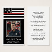 Thin Red Line Firefighter Memorial Prayer Card (正面&裏面)