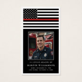 Thin Red Line Firefighter Memorial Prayer Card (正面)