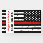 Thin Red Line Flag Fireman Firefighter Retirement 横断幕 (横)