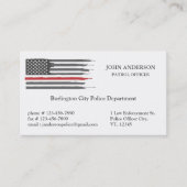 Thin Red Line Flag Law Enforcement Police Officer 名刺 (正面)