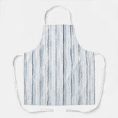 Thin Watercolor Stripes, Slate Blue, Gray, White エプロン (正面)