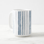 Thin Watercolor Stripes, Slate Blue, Gray, White コーヒーマグカップ (正面左)