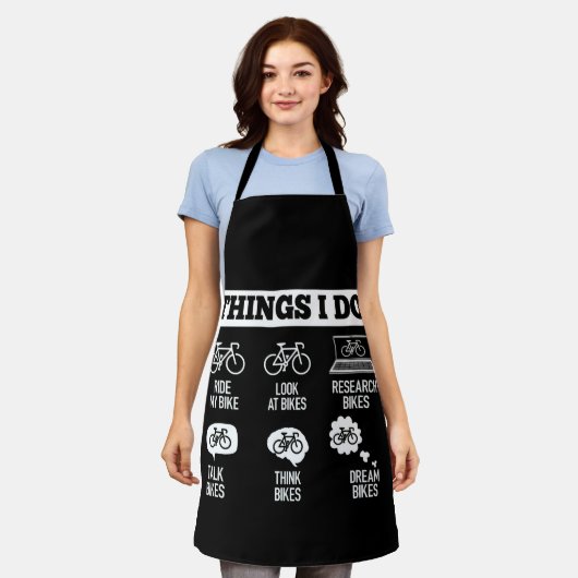 Thing I Do in My Spare Time Biker Funny Bicycle エプロン (着用した状態)