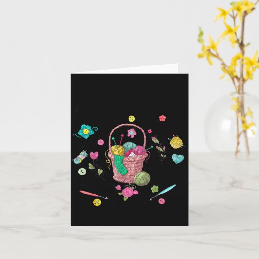 Thing I Do In My Spare Time Crochet Funny Crocheti カード (黄色い花)