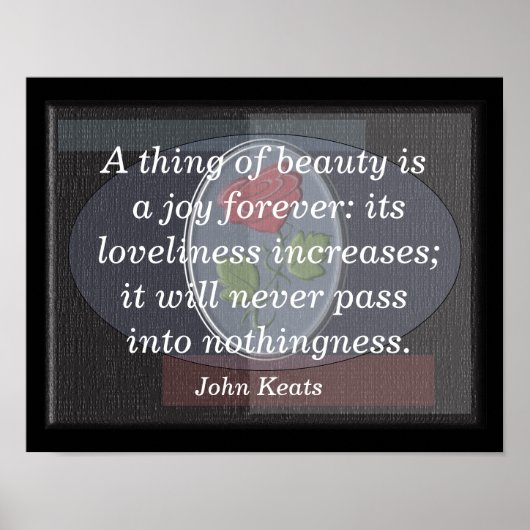 Thing of 美しい- John Keats --artプリント ポスター (正面)