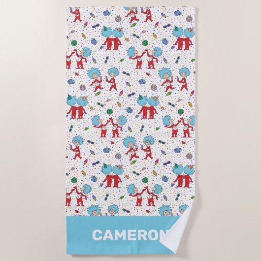 Thing One Thing Twoお祝い ビーチタオル (正面)