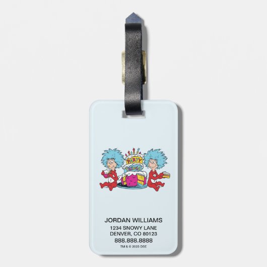 Thing One Thing Twoパーティー ラゲッジタグ (裏面縦)