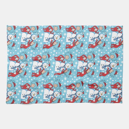 Thing One Thing Two雪だるま キッチンタオル (横)