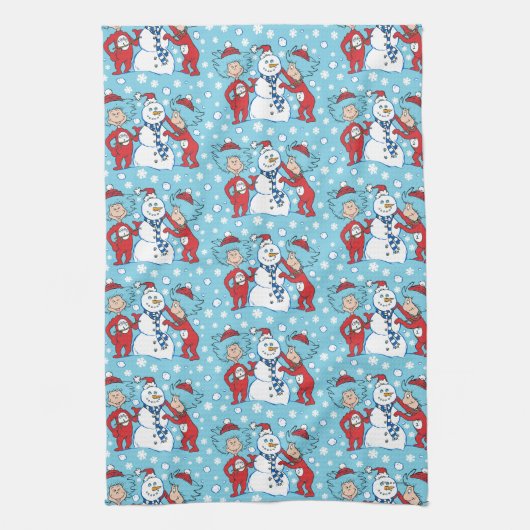 Thing One Thing Two雪だるま キッチンタオル (縦)