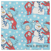 Thing One Thing Two雪だるま ファブリック (クローズアップ)