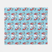 Thing One Thing Two雪だるま フリースブランケット (正面(横))