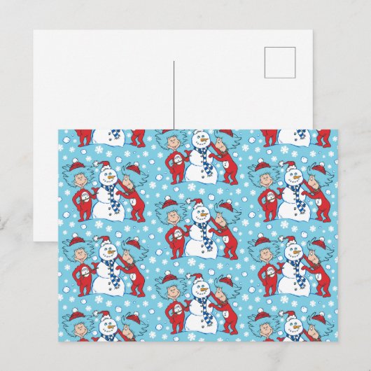 Thing One Thing Two雪だるま ポストカード (正面/裏面)