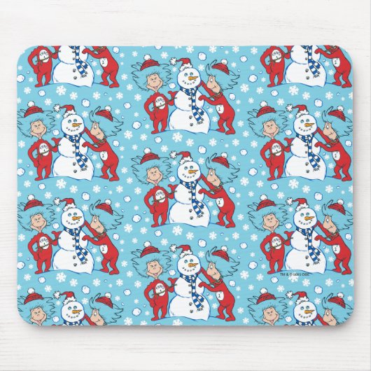 Thing One Thing Two雪だるま マウスパッド (正面)