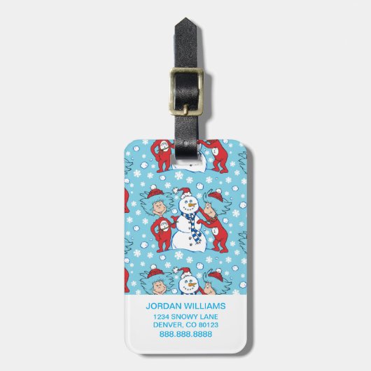 Thing One Thing Two雪だるま ラゲッジタグ (正面縦)