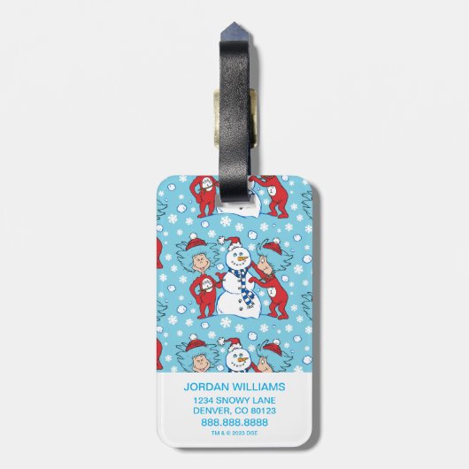 Thing One Thing Two雪だるま ラゲッジタグ (裏面縦)