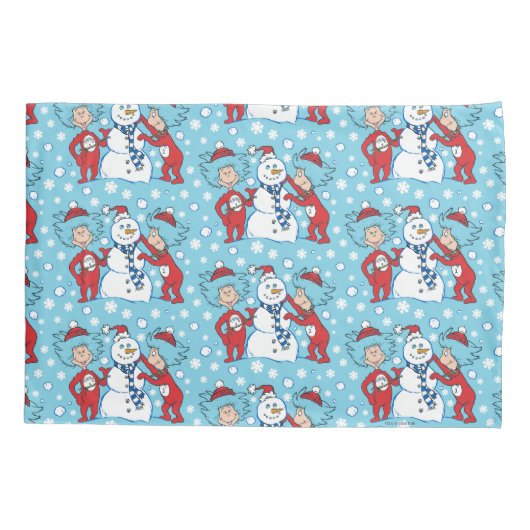 Thing One Thing Two雪だるま 枕カバー (裏面)