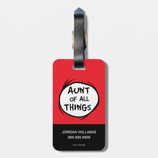 Thing One Thing Two – すべてのものの叔母 ラゲッジタグ (裏面縦)