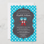 Thing One Thing Two |ツインズチョークボードベビーシャワー 招待状 (正面)