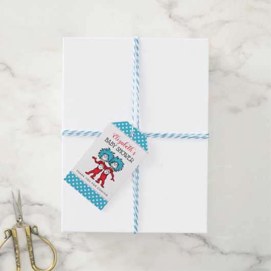 Thing One Thing Two |ツインズベイビーシャワーのお気に入り ギフトタグ (より糸付き)