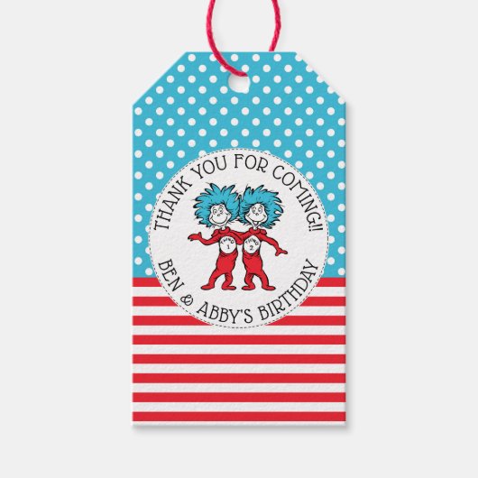 Thing One Thing Two |ツインズ誕生日のお気に入り ギフトタグ (正面)