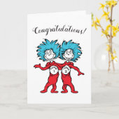 Thing One Thing Two | 双子ベビーおめでとう カード (黄色い花)