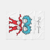 Thing One Thing Two Twinsベビー誕生統計フリース フリースブランケット (正面(横))