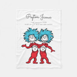 Thing One Thing Two Twinsベビー誕生統計フリース フリースブランケット