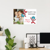 Thing One Thing Two Twins誕生日写真の追加 ポスター (ホームオフィス)