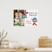 Thing One Thing Two Twins誕生日写真の追加 ポスター (キッチン)