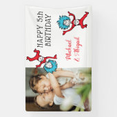 Thing One Thing Two Twins誕生日写真の追加 横断幕 (縦)