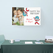 Thing One Thing Two Twins誕生日写真の追加 横断幕 (トレードショー)