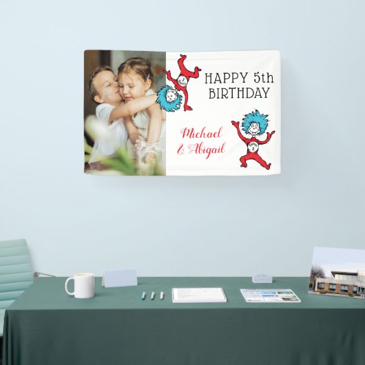 Thing One Thing Two Twins誕生日写真の追加 横断幕 (トレードショー)