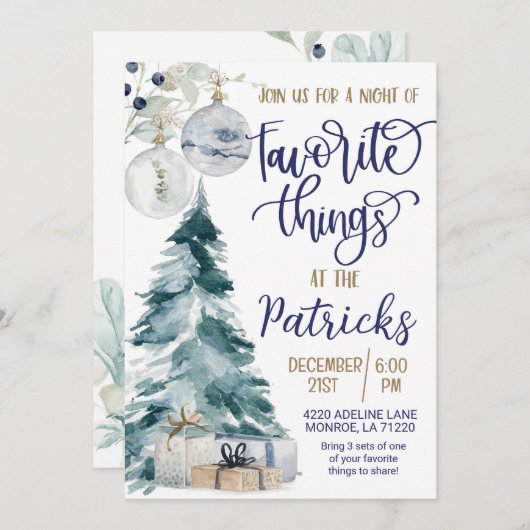 Thingsお気に入りのホリデーパーティー招待状 招待状 (正面/裏面)