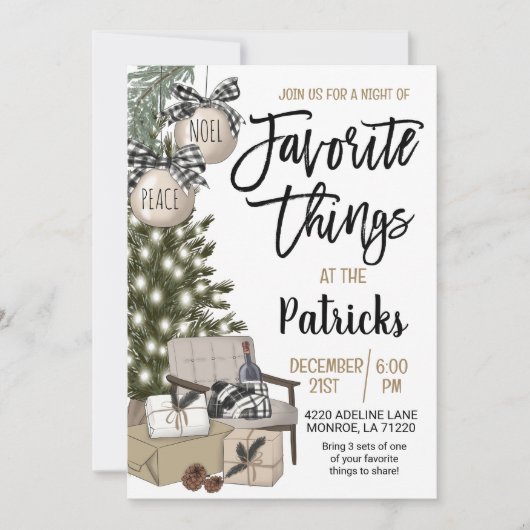 Thingsお気に入りのホリデーパーティー招待状 招待状 (正面)